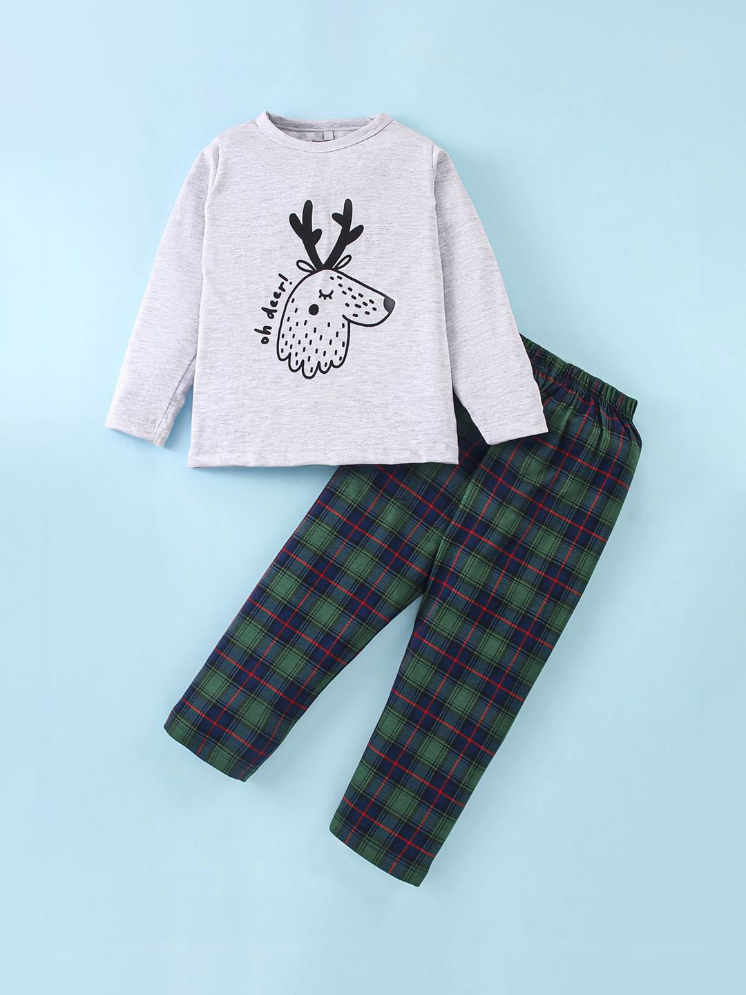 Nite Flite Unisex Kids Pure Cotton Round neck Long Sleeves Printed Slip On Night suit-picture-26