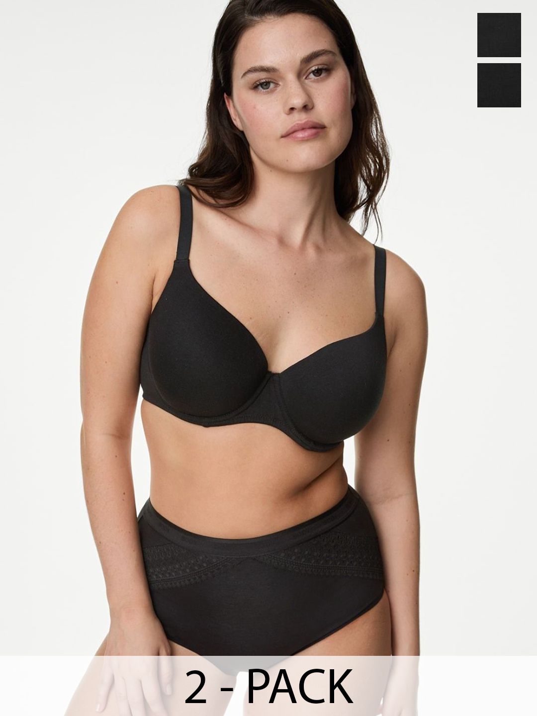 Marks & Spencer Women Pack of 2 Lace High-Rise Hipster Briefs-picture-15