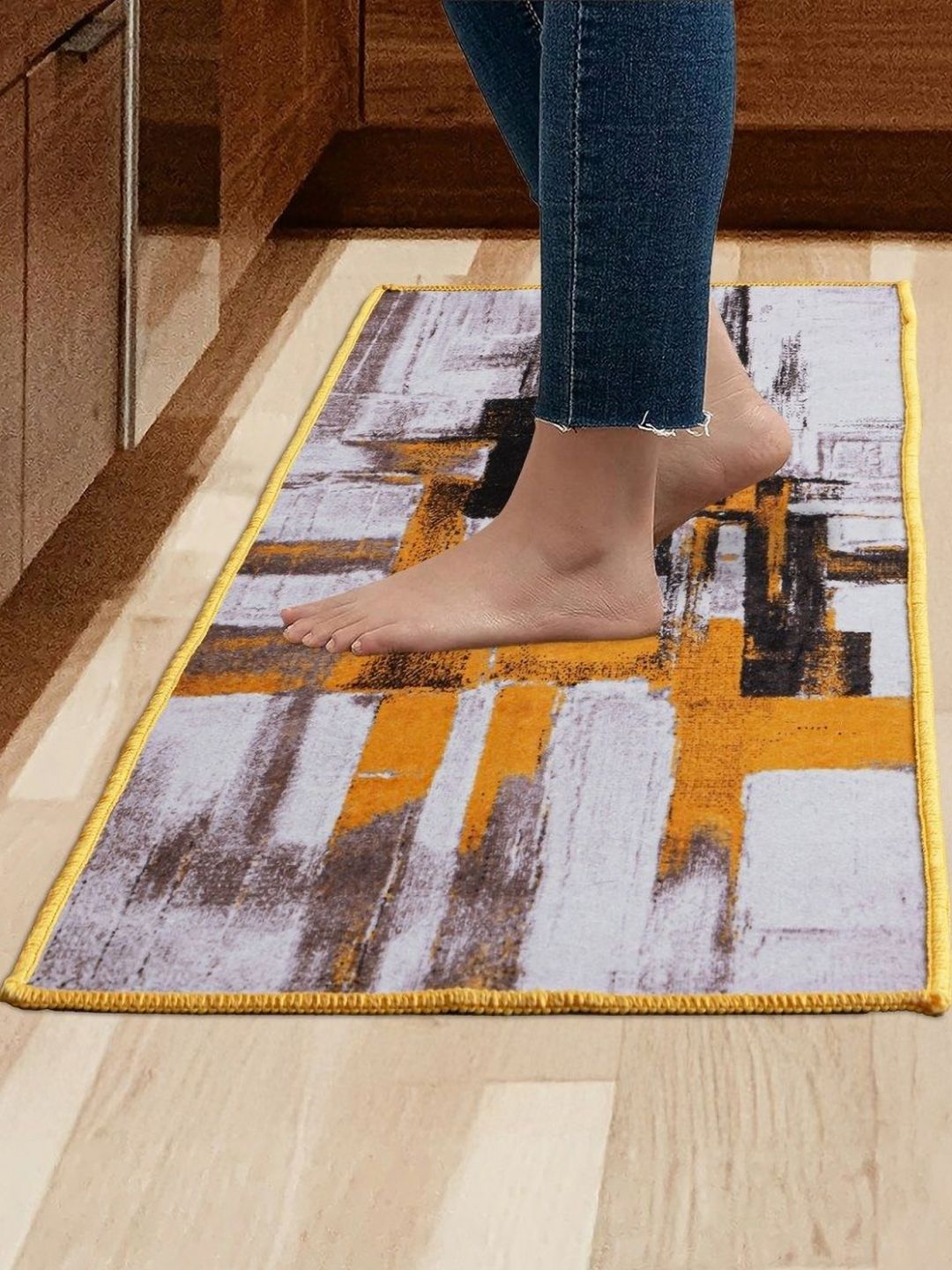 HOMEMONDE Grey Printed Runner-image-5