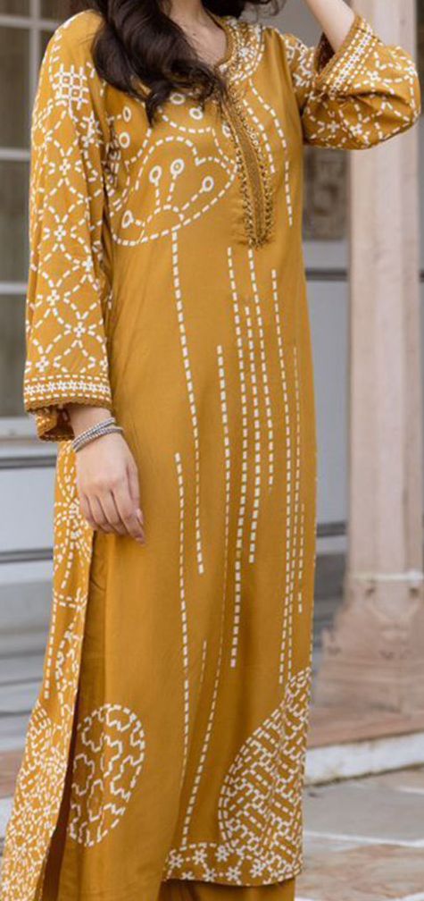 Women Purple & Mustard Yellow Printed Kurta With Palazzos