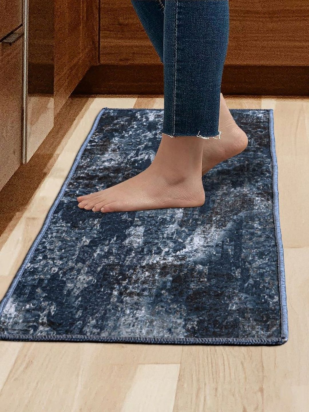 HOMEMONDE Blue Printed Non-Slip Runner-picture-36