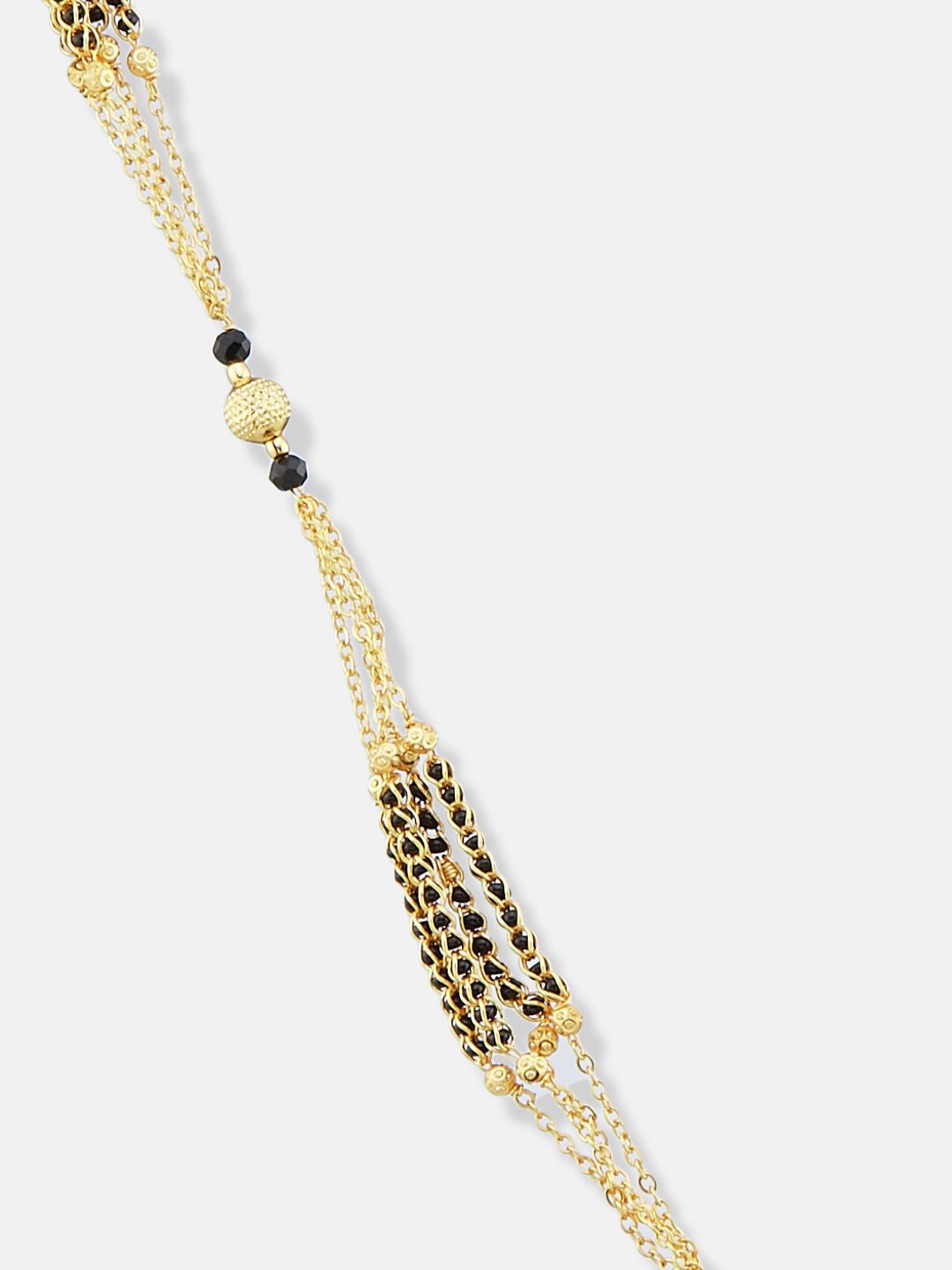 ATIBELLE Gold-Plated Stone Studded and Beaded Mangalsutra