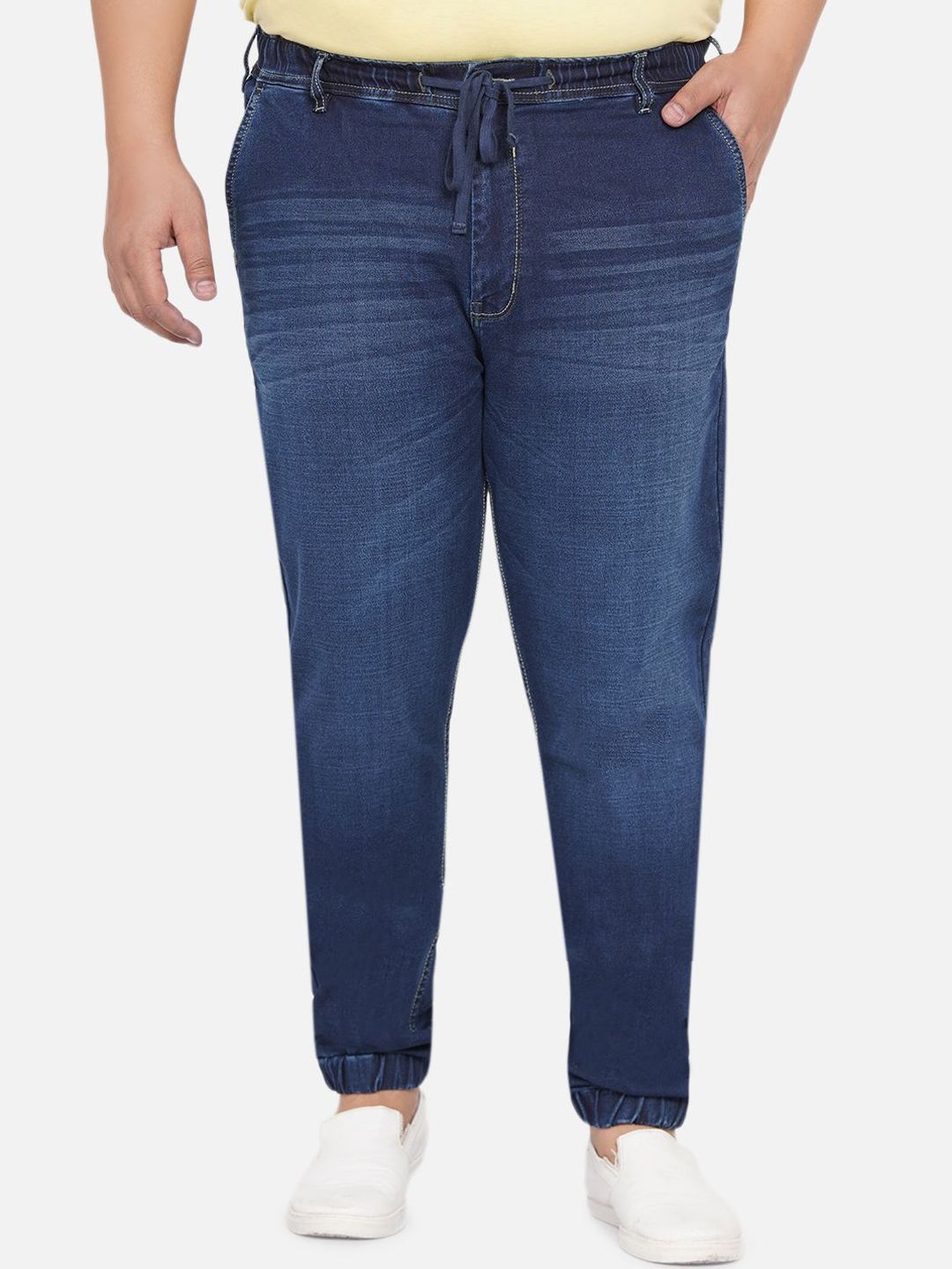 John Pride Plus Size Men Smart Slim Fit Mid-Rise Light Fade Stretchable Jeans-image-15