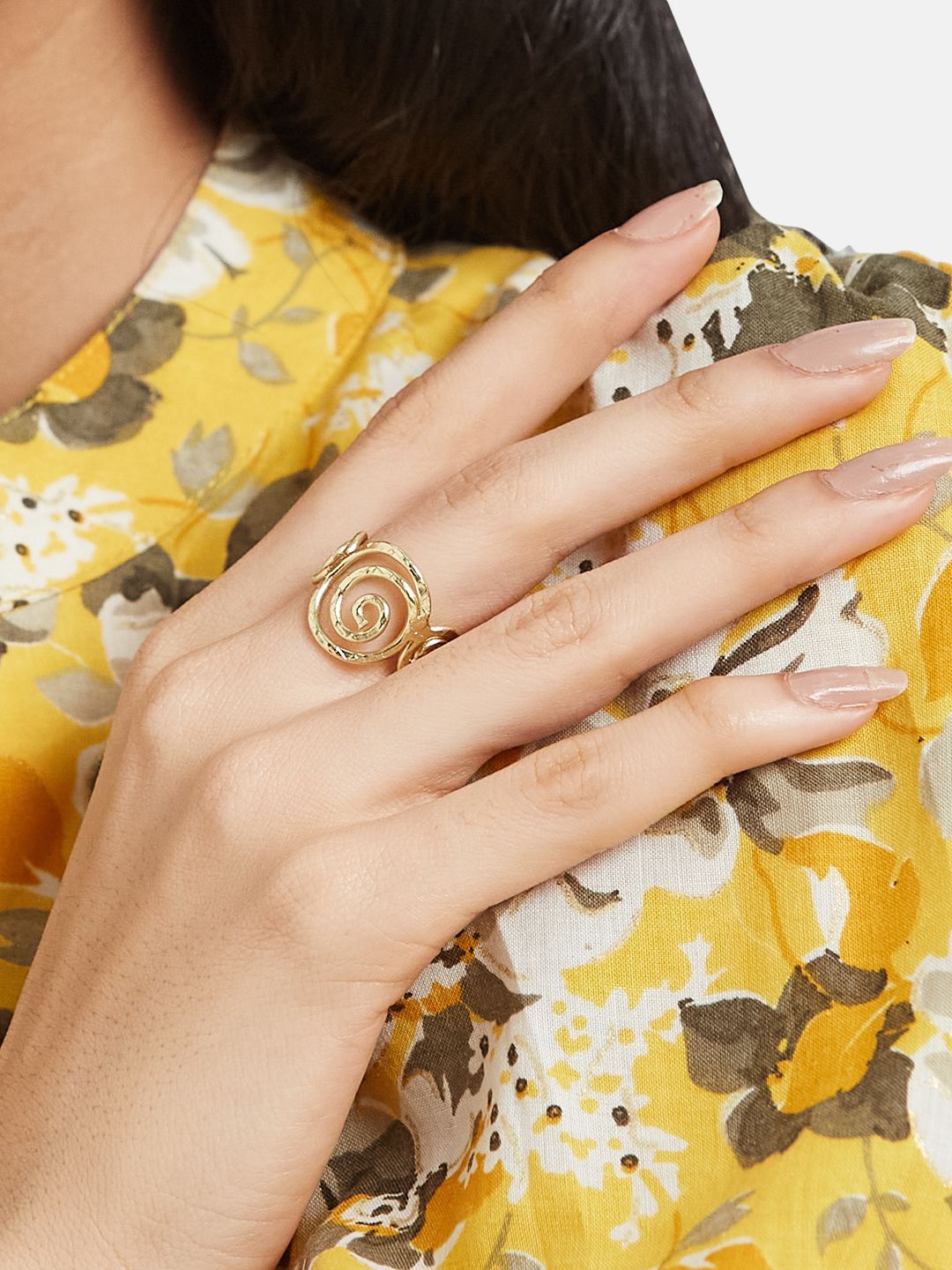 ATIBELLE Gold-Plated Finger Ring