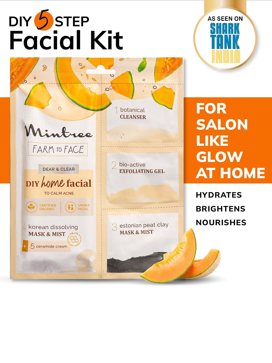 Mintree Farm To Face 5 Step Diy To Calm Acne Muskmelon Brightening Facial Kit - 45 g-picture-16