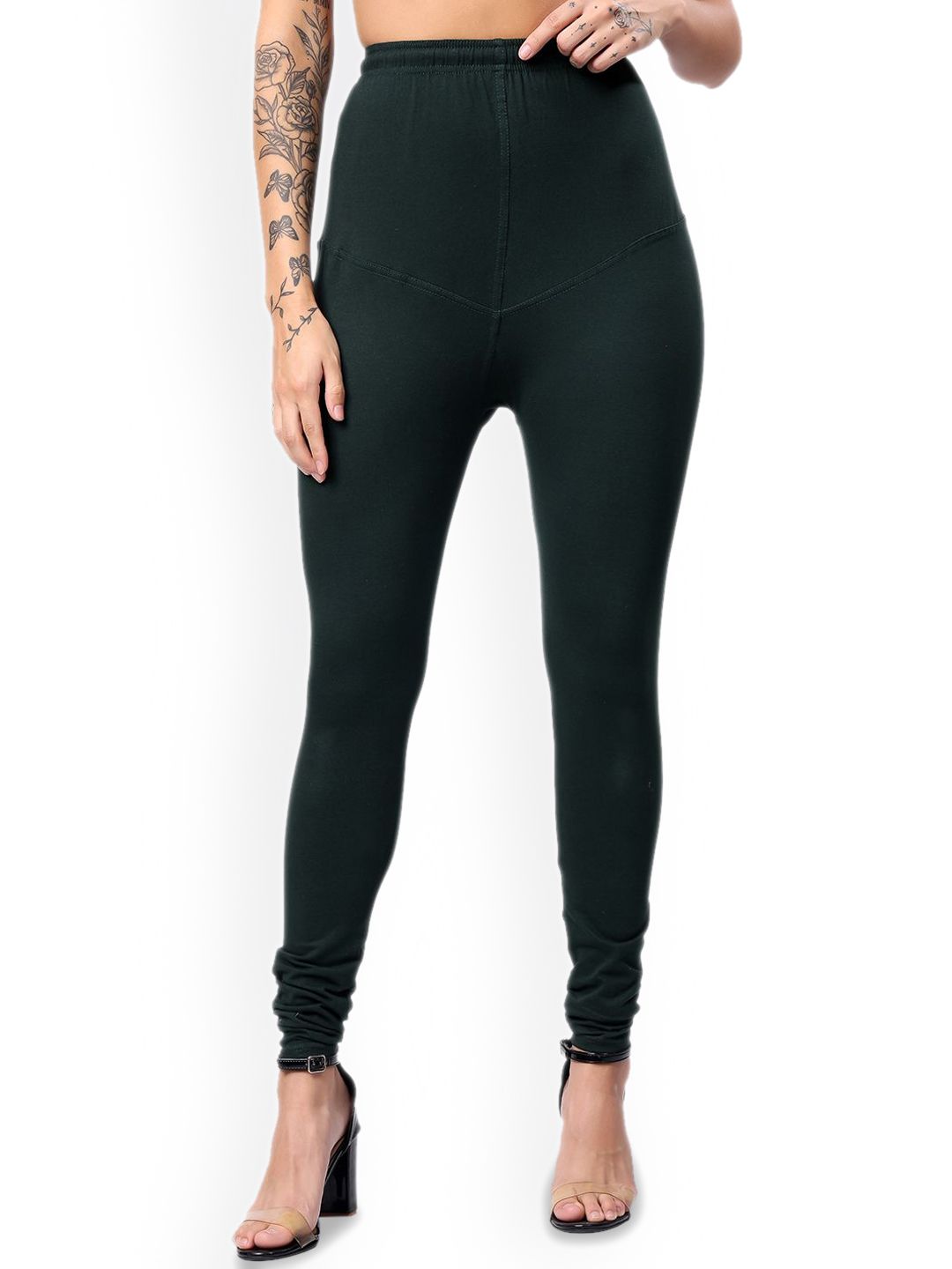 Keviv Cotton Knitted Churidar-Length Leggings-image-10