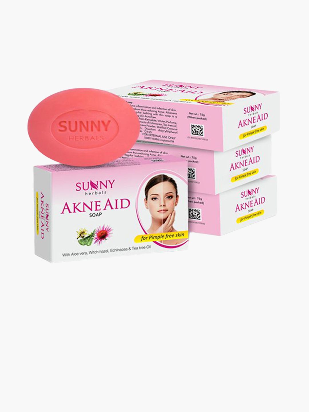 SUNNY HERBALS Set Of 4 Akne Aid Soap With Tea Tree & Aloe Vera- 75 g Each-image-45