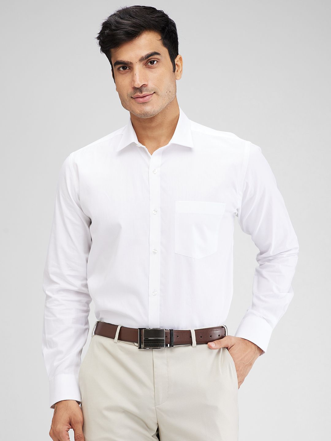 Parx Men Spread Collar Solid Slim Fit Formal Shirt-picture-28