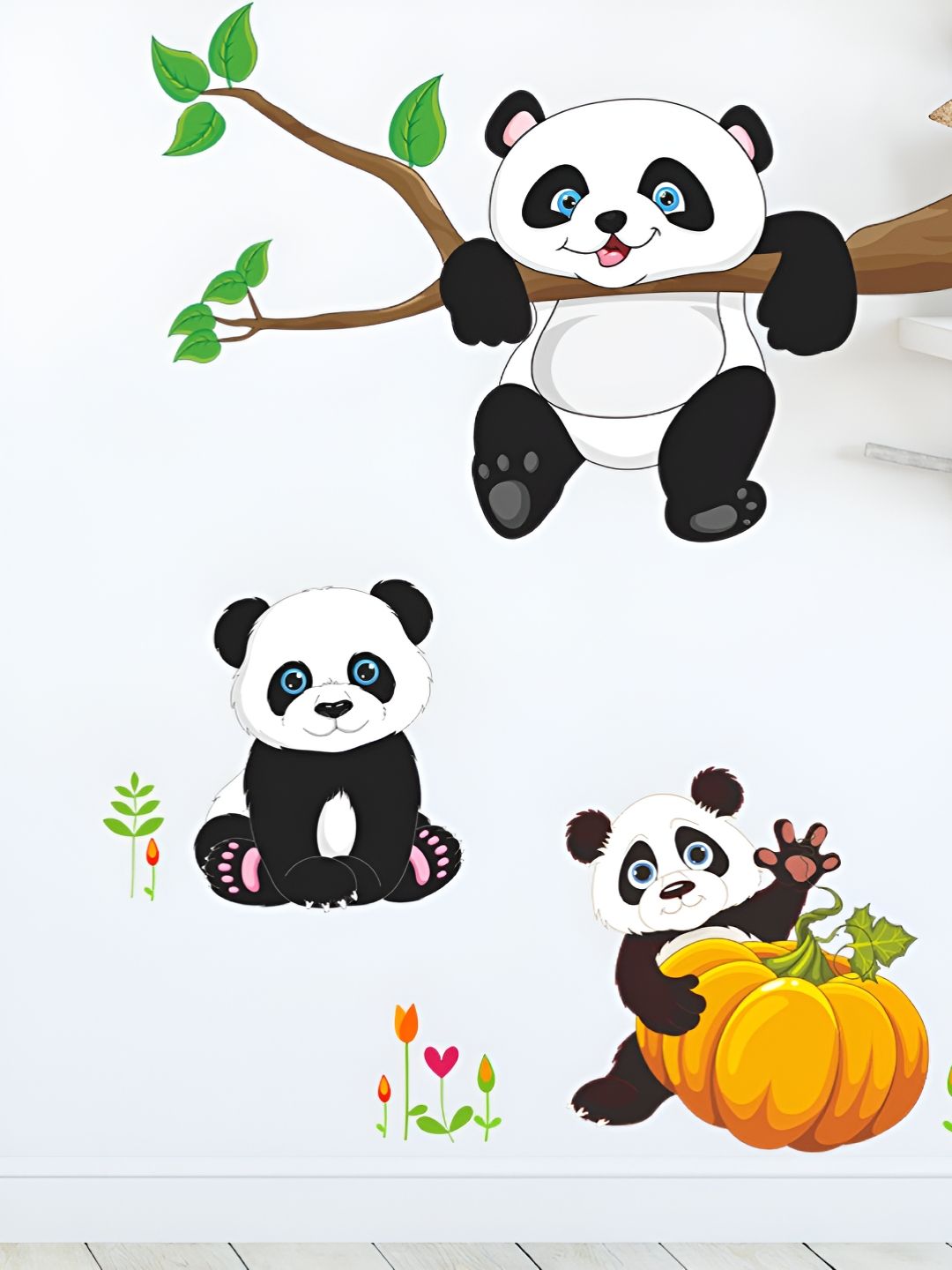 Asian royal Black & White Pandas Printed Wall Sticker-picture-24