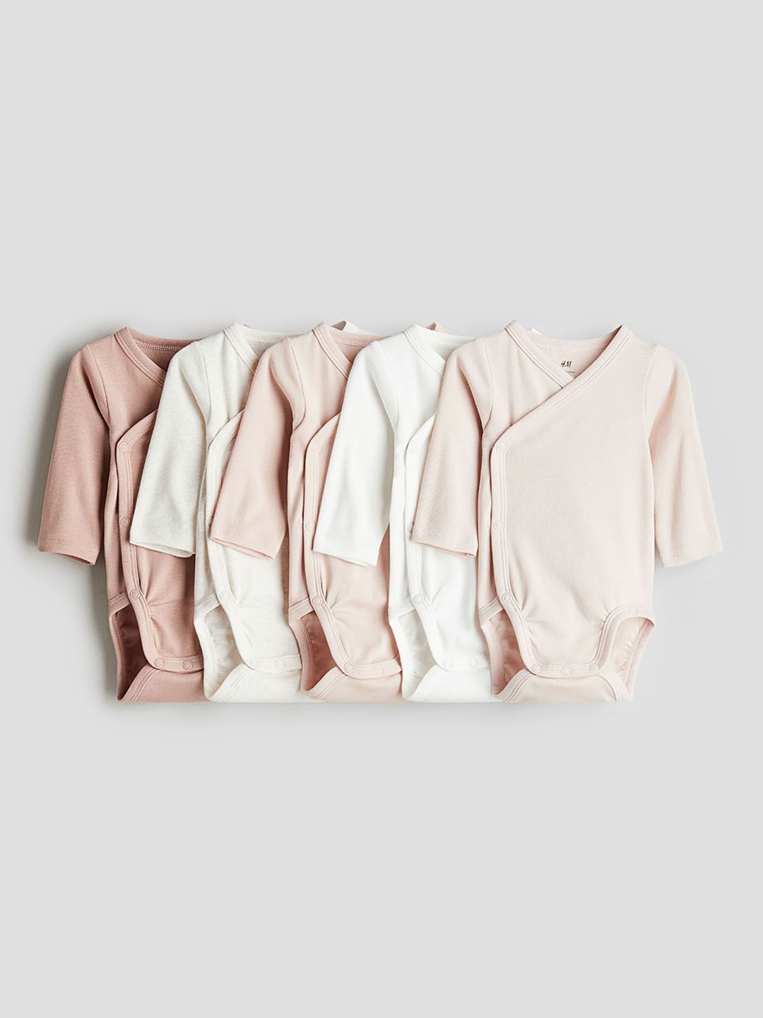 H&M Infant Boys Pack Of 5 Wrap-Over Bodysuits