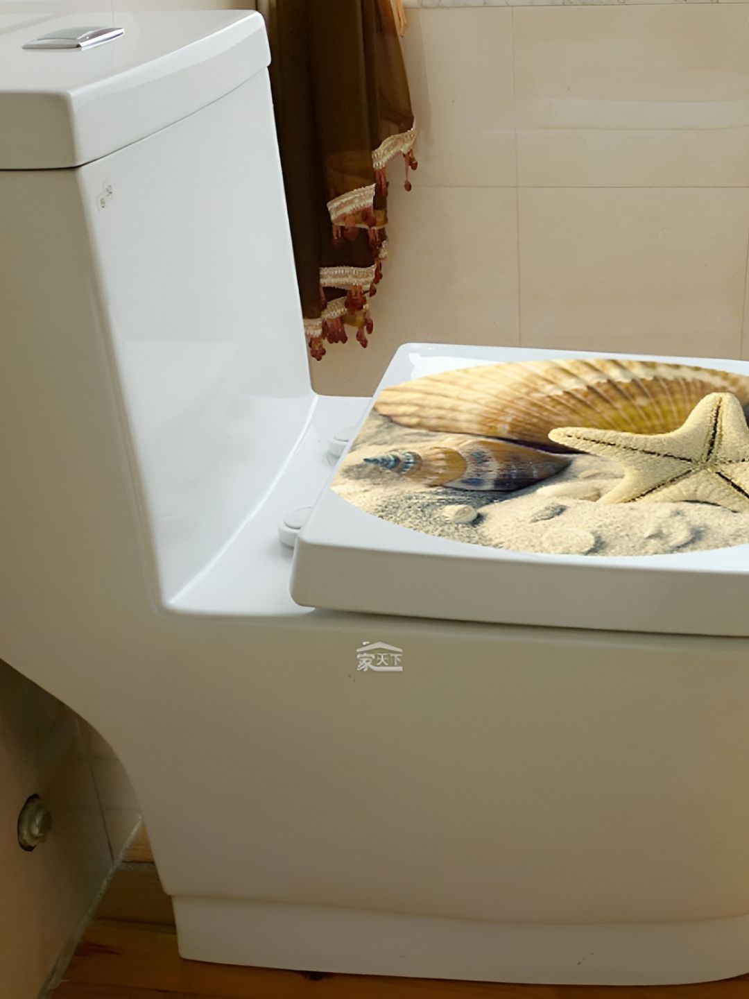 Asian royal Blue & Off White Printed Self-Adhesive Toilet Sticker-picture-36