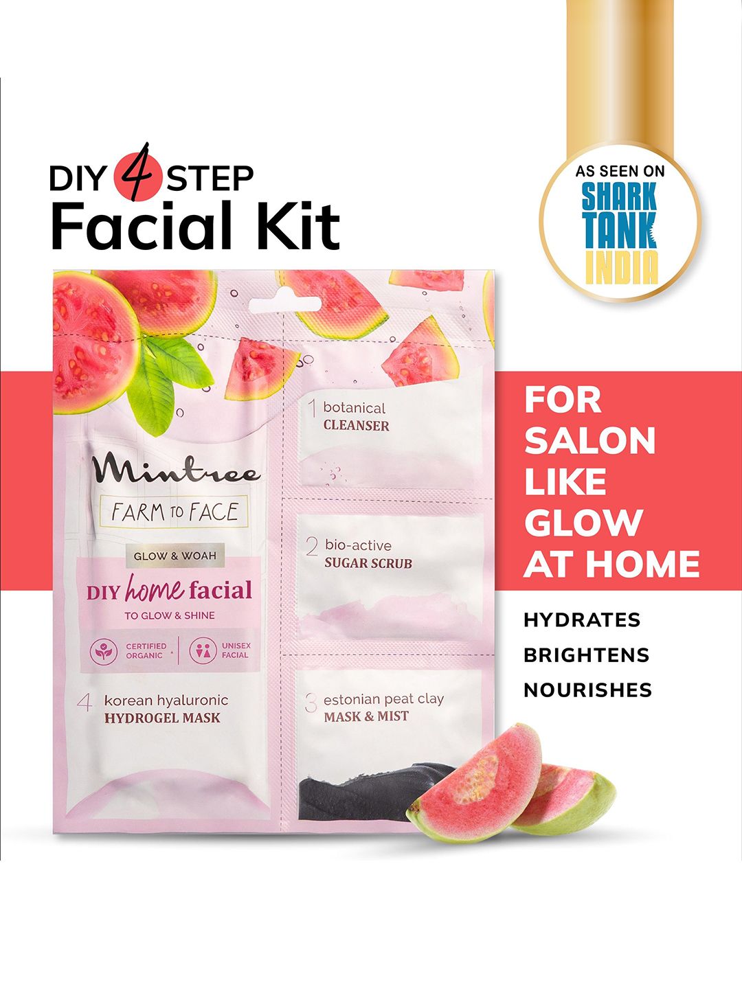 Mintree Farm To Face 4 Step Diy To Glow & Shine Guava Facial Kit - 53 g-picture-17