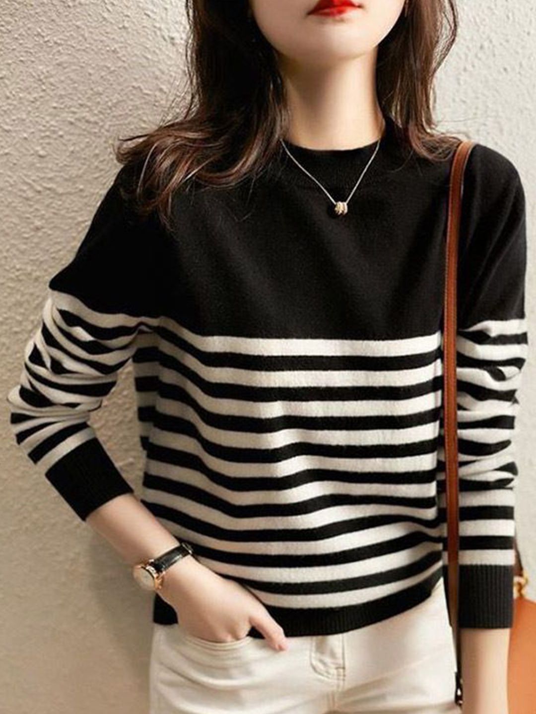 StyleCast Women Striped Round Neck Pullover-picture-21