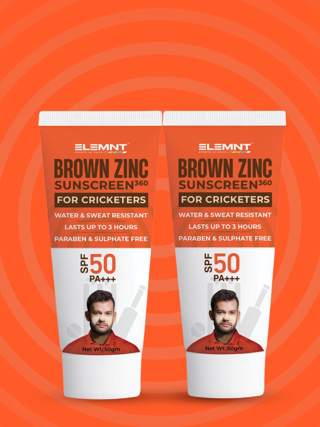 Elemnt Sports Science Set Of 2 Brown Zinc Sunscreen SPF50 PA +++ - 50 g Each-image-48