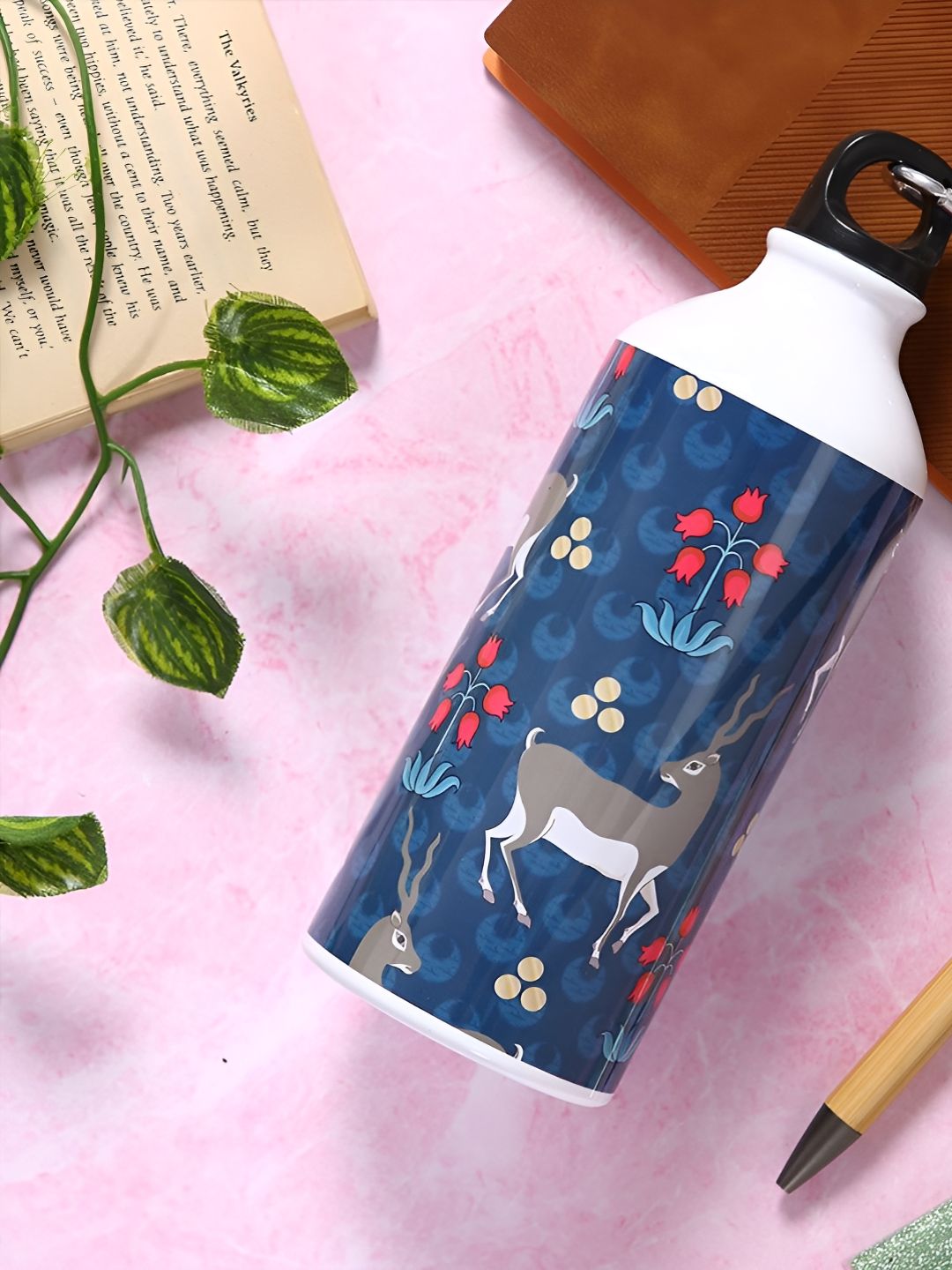 PENTADECO Blue & White Single Aluminium Printed Water Bottle-picture-10