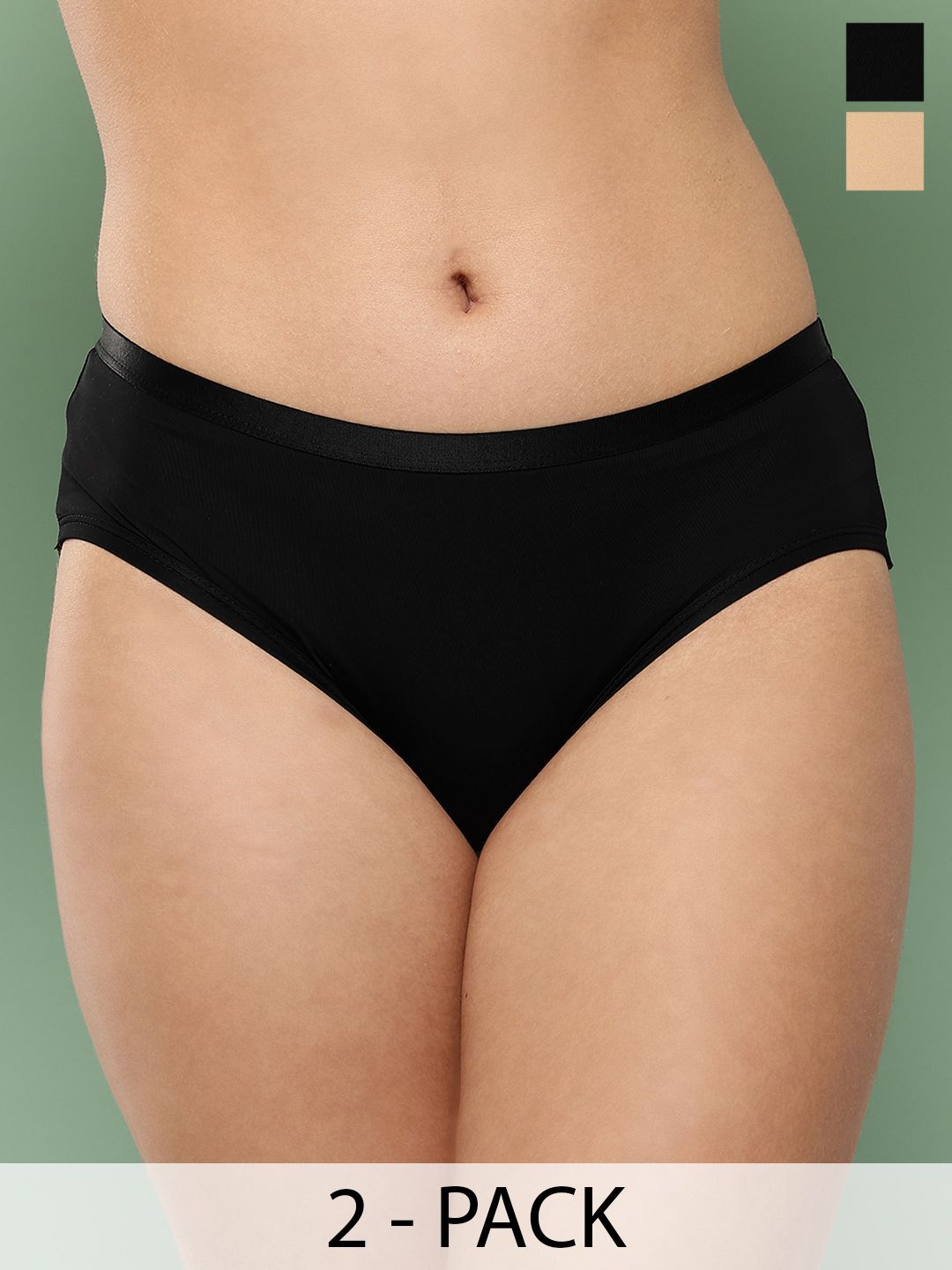 Leading Lady Women pack Of 2 Mid-Rise Seamless Hipster Briefs-picture-40