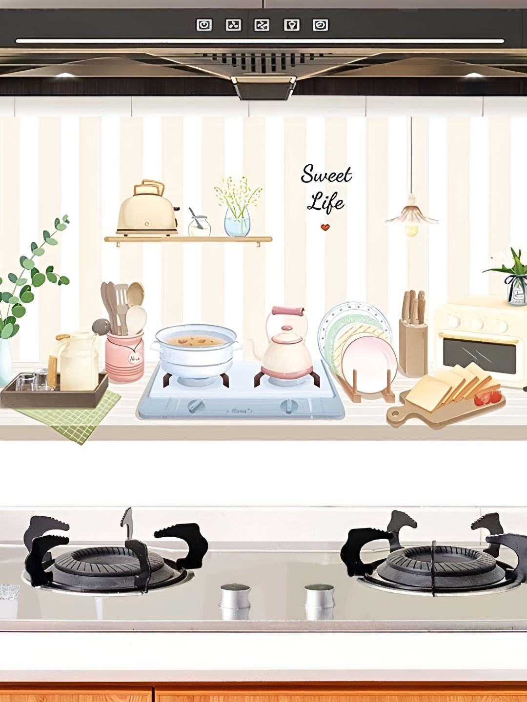 Asian royal Beige & Blue Printed Anti-Oil Decals and Stickers-picture-42