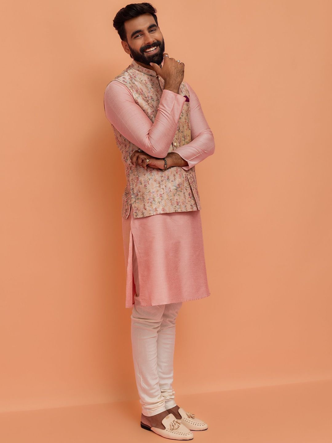 KISAH Jacquard Nehru Jacket-image-15
