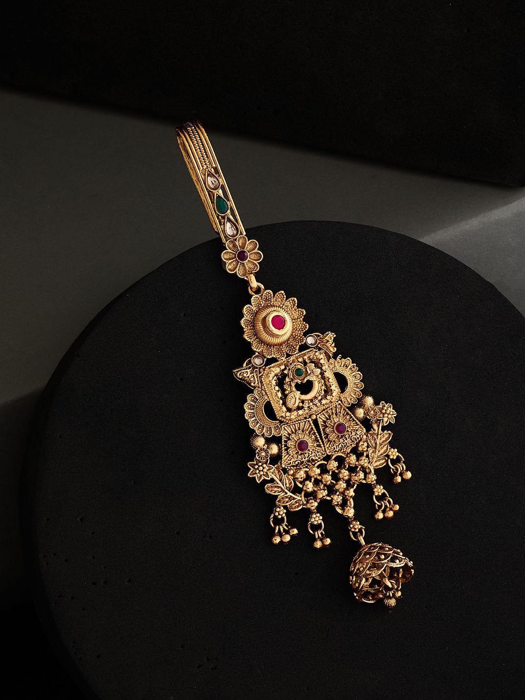 ATIBELLE Gold-Plated Stone Studded Juda Pin Head Jewellery