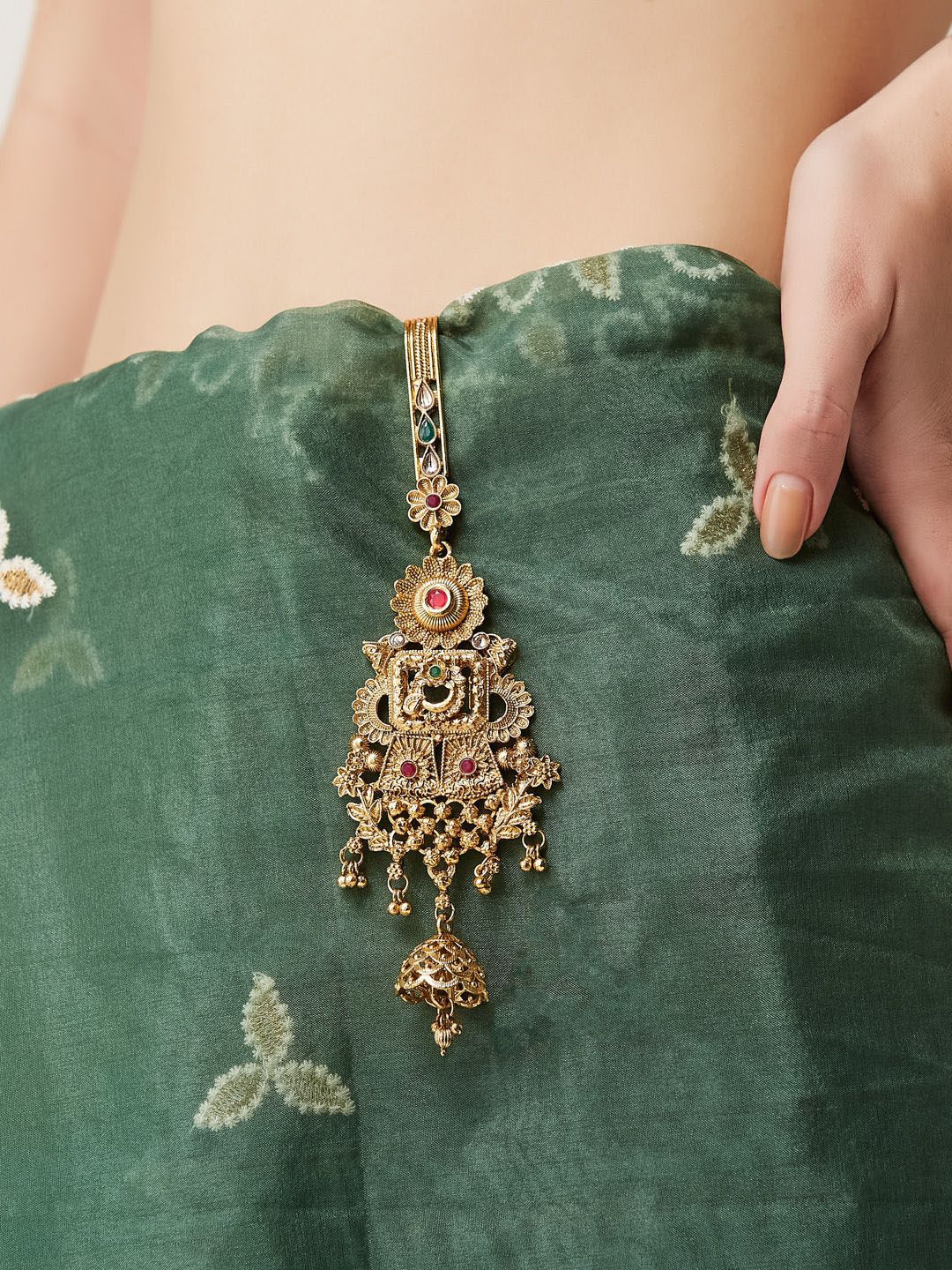ATIBELLE Gold Plated Stone Studded Kamarbandh