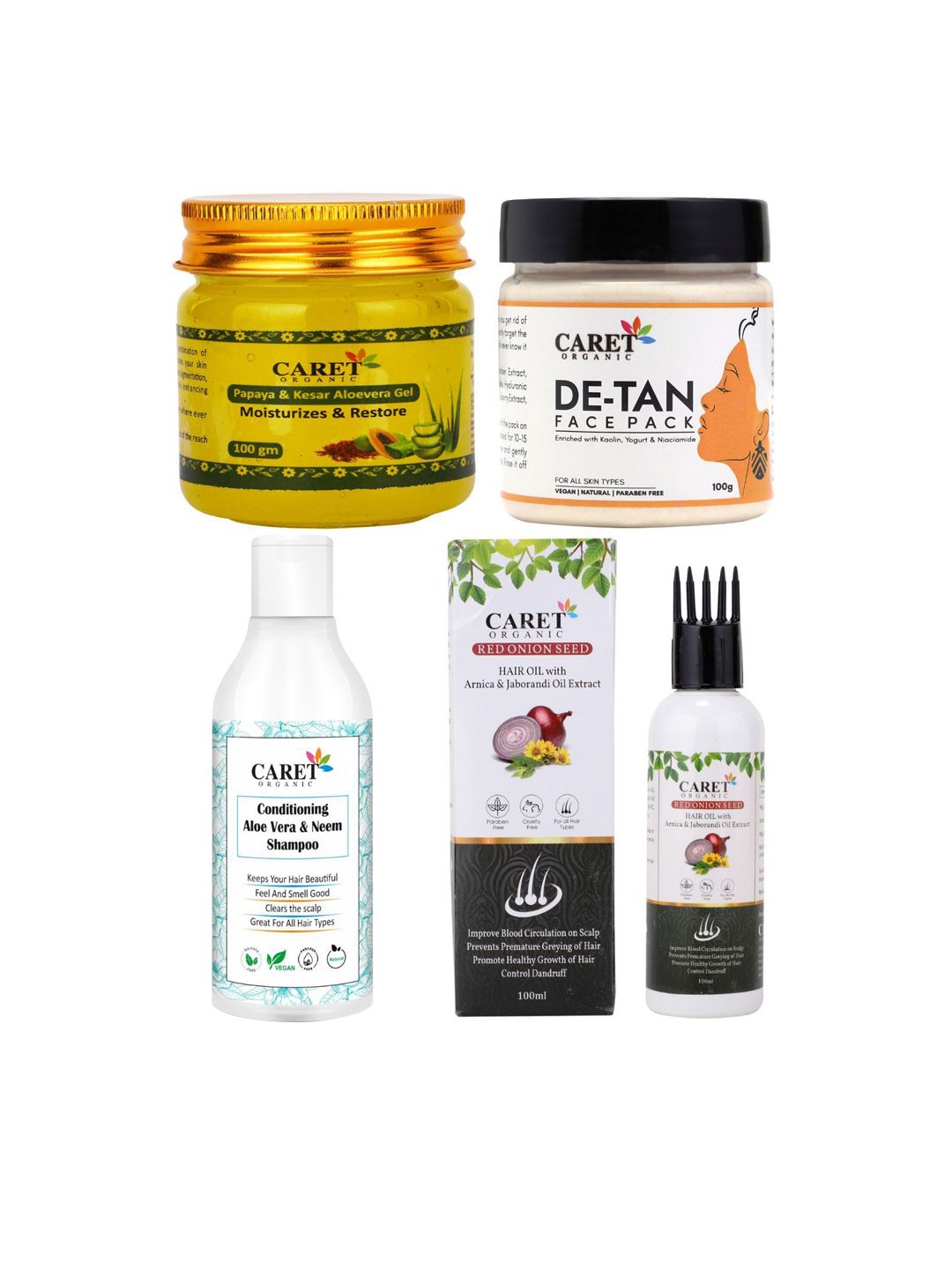 CARET ORGANIC Set of 4 Shampoo with Face Wash & Gel with Hair Oil-image-8