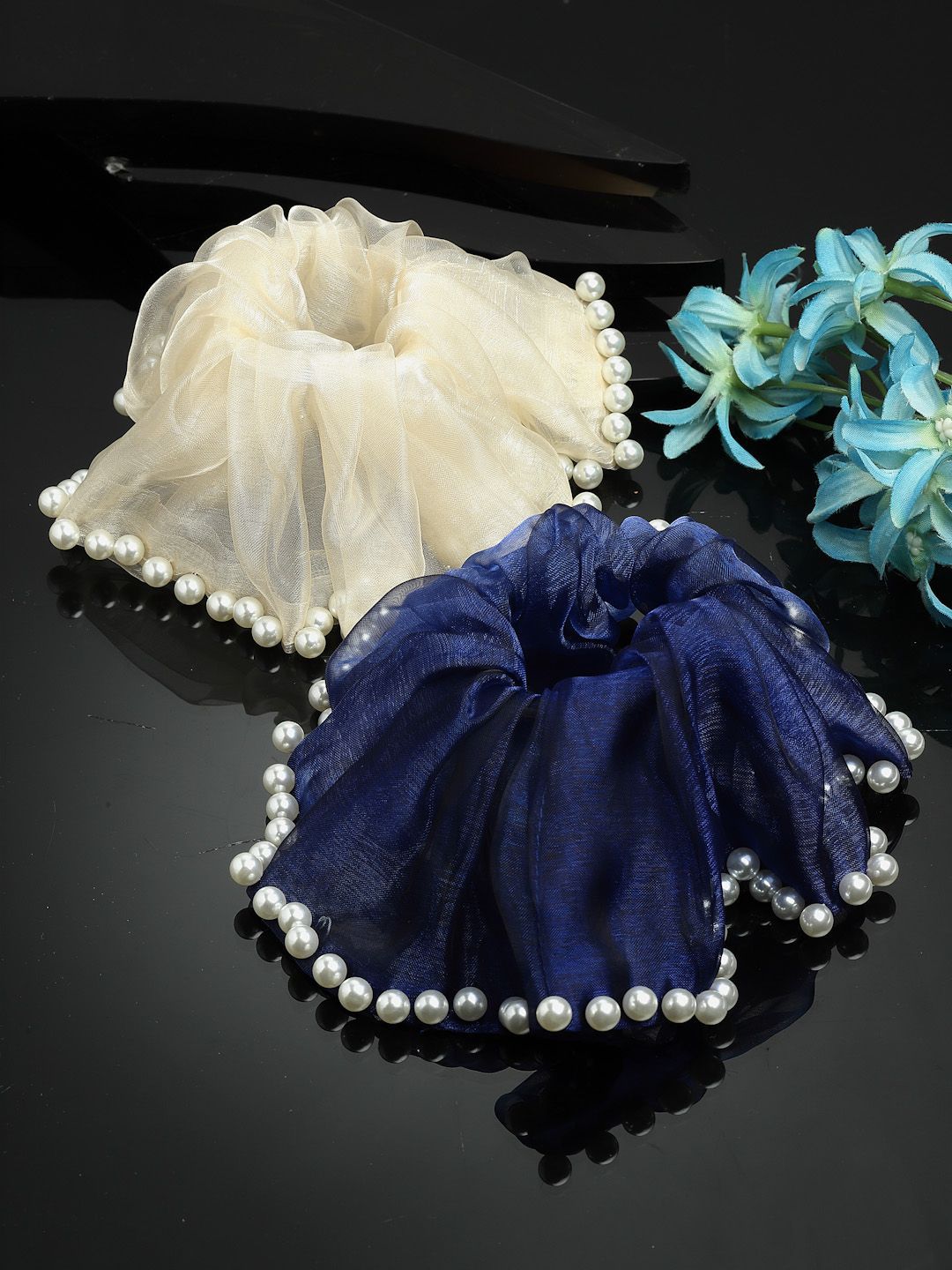 VOGUE PANASH Women Set of 2 Embellished Ponytail Holders-picture-18