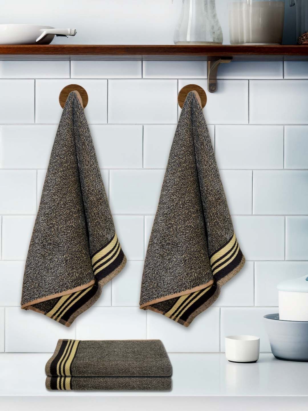 Athom Living Set Of 4 Maroon 110 GSM Cotton Bath Towel-picture-35
