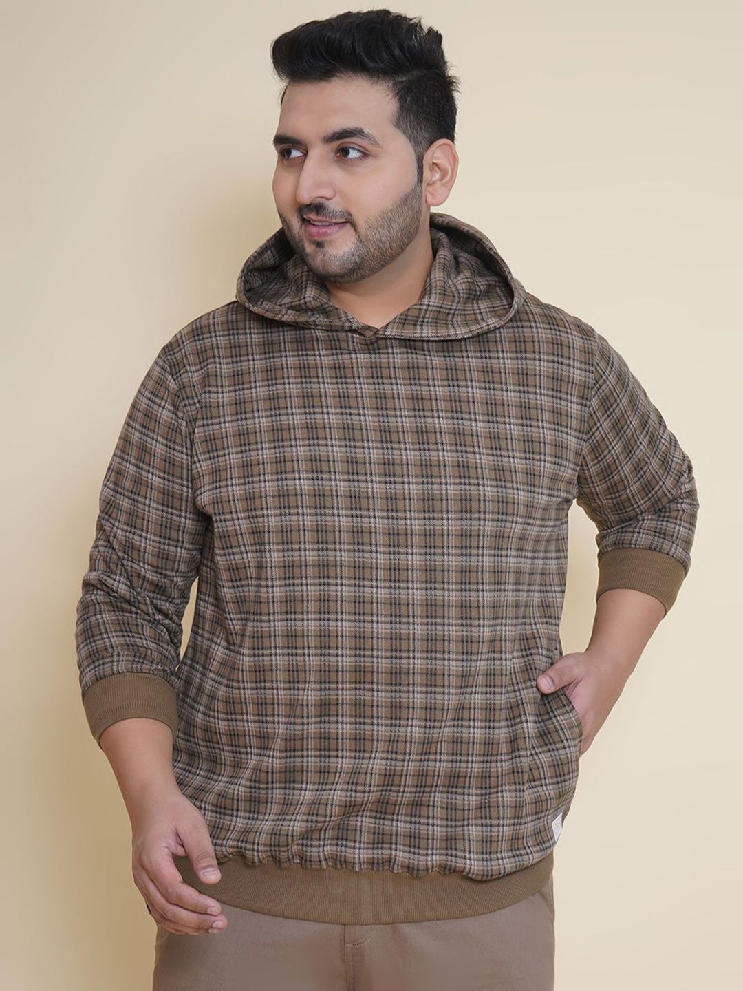 John Pride Men Checked Hooded Sweatshirt-picture-31