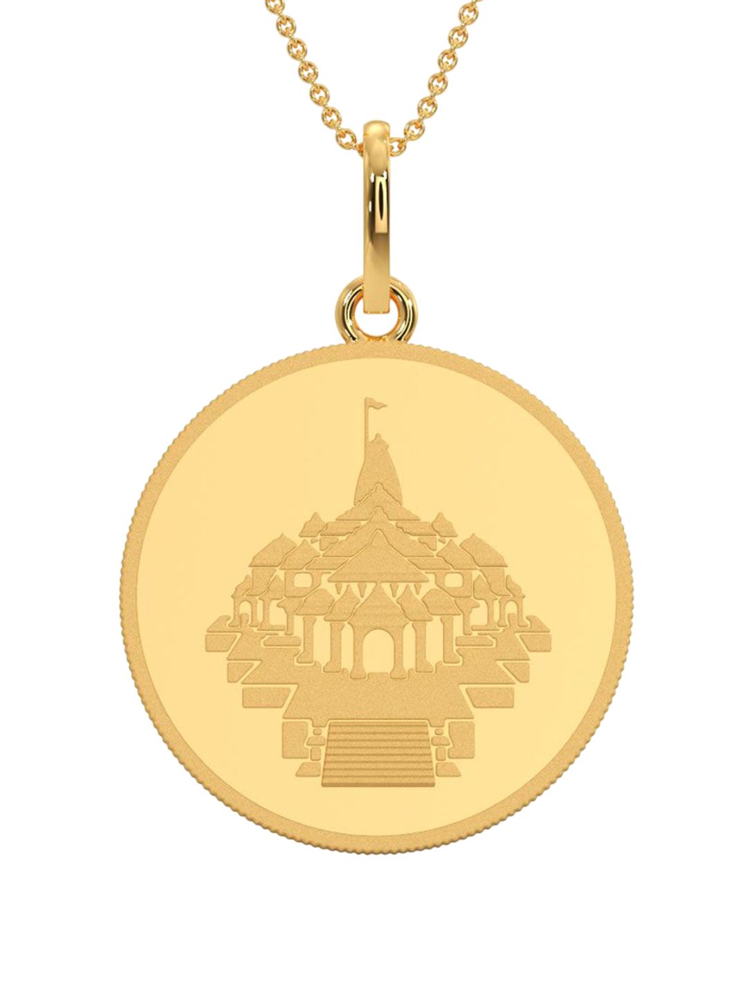 Kalyan Jewellers 24K (999) Purity Ayodhya Gold Coin Pendant 8 Gms-image-24