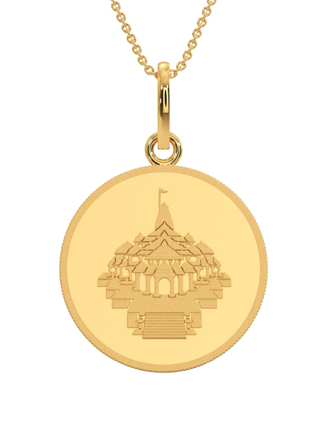 Kalyan Jewellers 24K (999) Purity Ayodhya Gold Coin Pendant 4 Gms-image-1