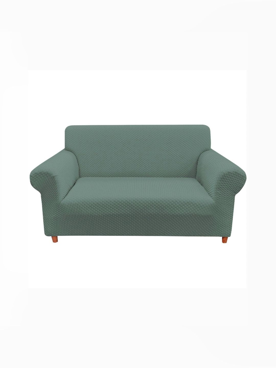 House of Quirk Solid Jacquard Triple Seater Sofa Cover with Arms-image-7