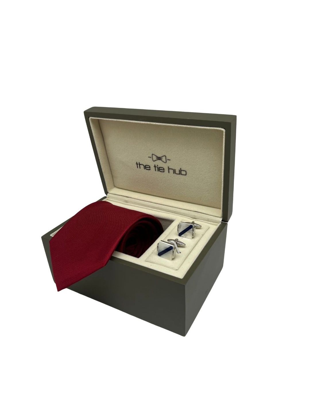 The Tie Hub Men Accessory Gift Set of Silk Necktie with Cufflinks-picture-56