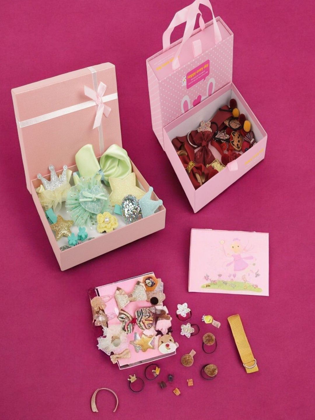 Yellow Bee Girls Set of 3 Embellished Hair Accessory Set-picture-24