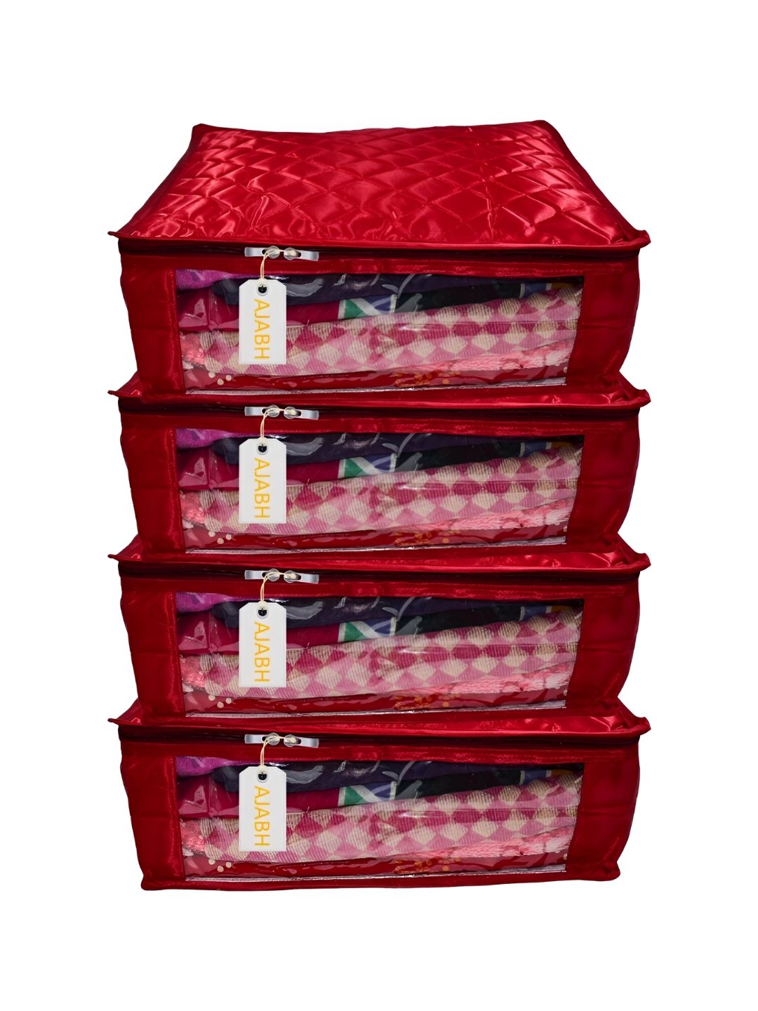 Ajabh Maroon Set of 4 Regular Drawer Organiser Organisers-image-0