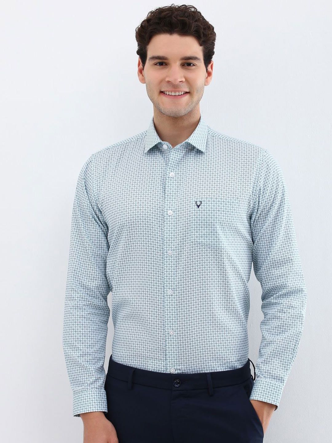 Allen Solly Men Spread Collar Geometric Printed Cotton Slim Fit Formal Shirt-image-32