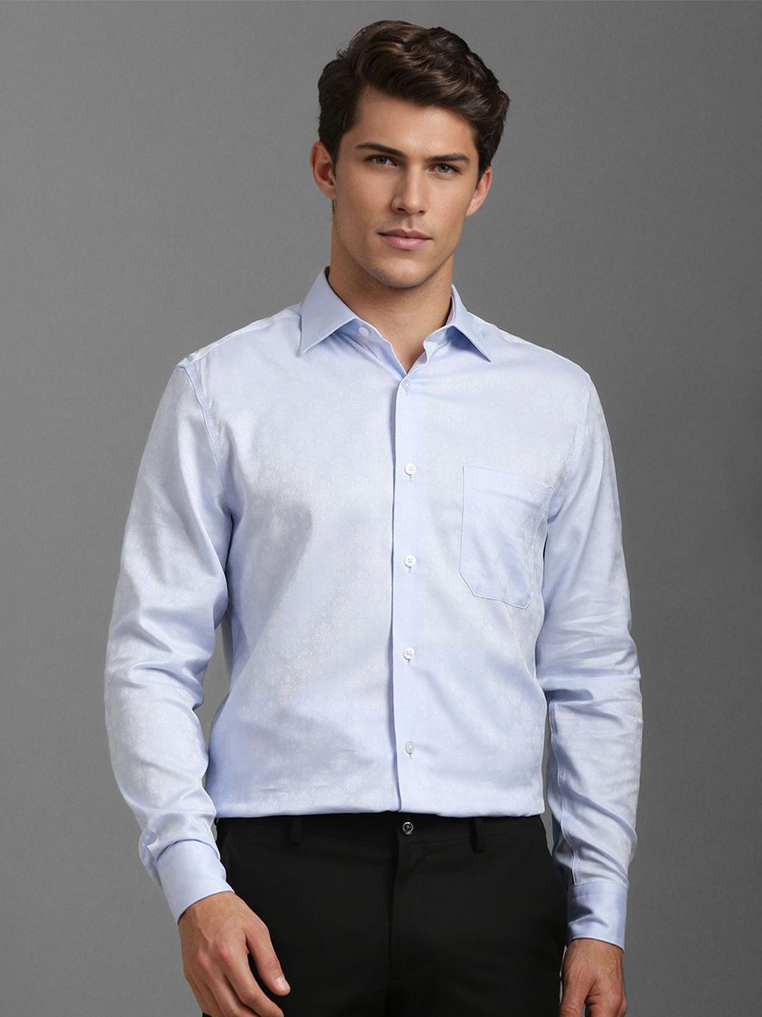 Louis Philippe Men Classic Spread Collar Floral Printed Cotton Formal Shirt-picture-36