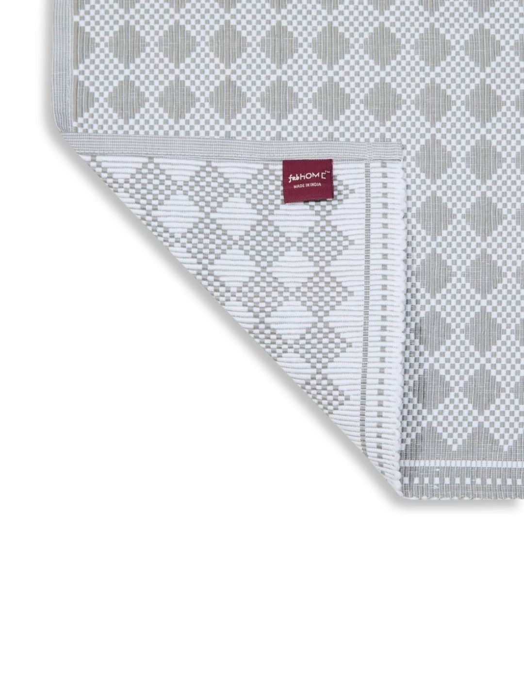 Fabindia Standalone Grey & White 6 Pieces Geometric Printed Cotton Table Placemats-image-4