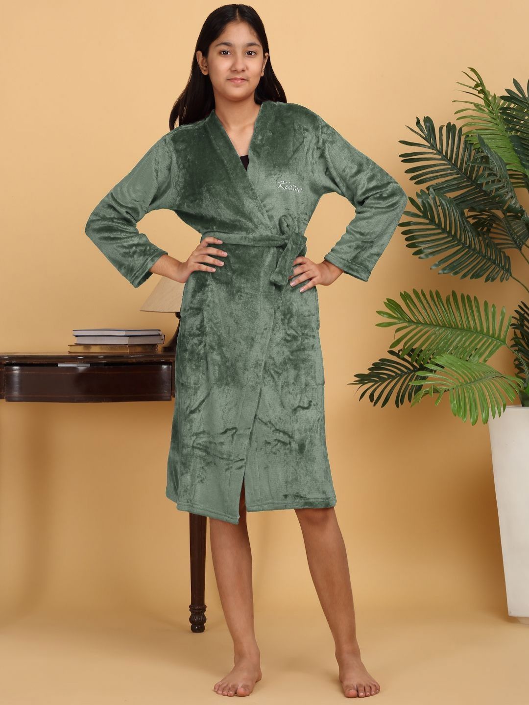 KLOTTHE  Girls Bath Robe With Belt-image-0