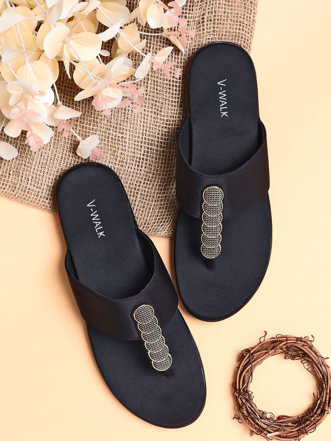 V-WALK Women Embellished Open Toe Flats-picture-34