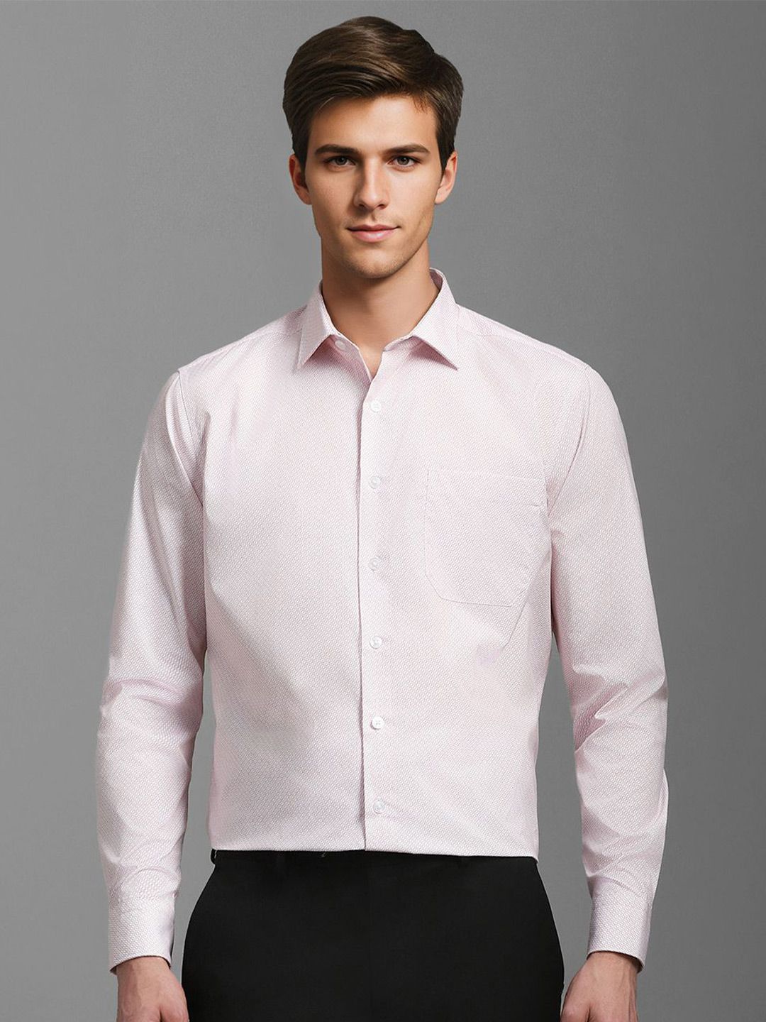 Louis Philippe Men Spread Collar Geometric Printed Cotton Slim Fit Formal Shirt-picture-23