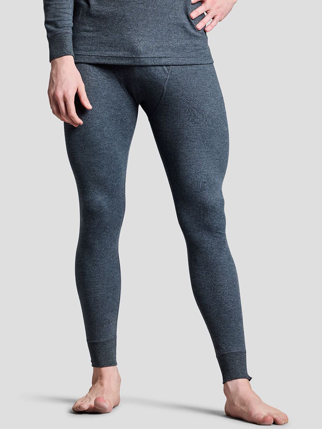 BOLDFIT Men Cotton Ribbed Mid-Rise Thermal Bottoms-picture-54