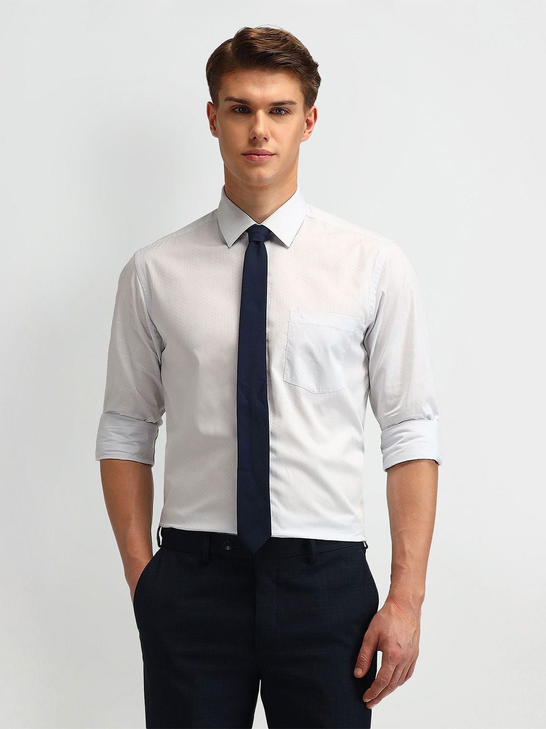 Arrow Men Cutaway Collar Solid Cotton Slim Fit Formal Shirt-picture-43
