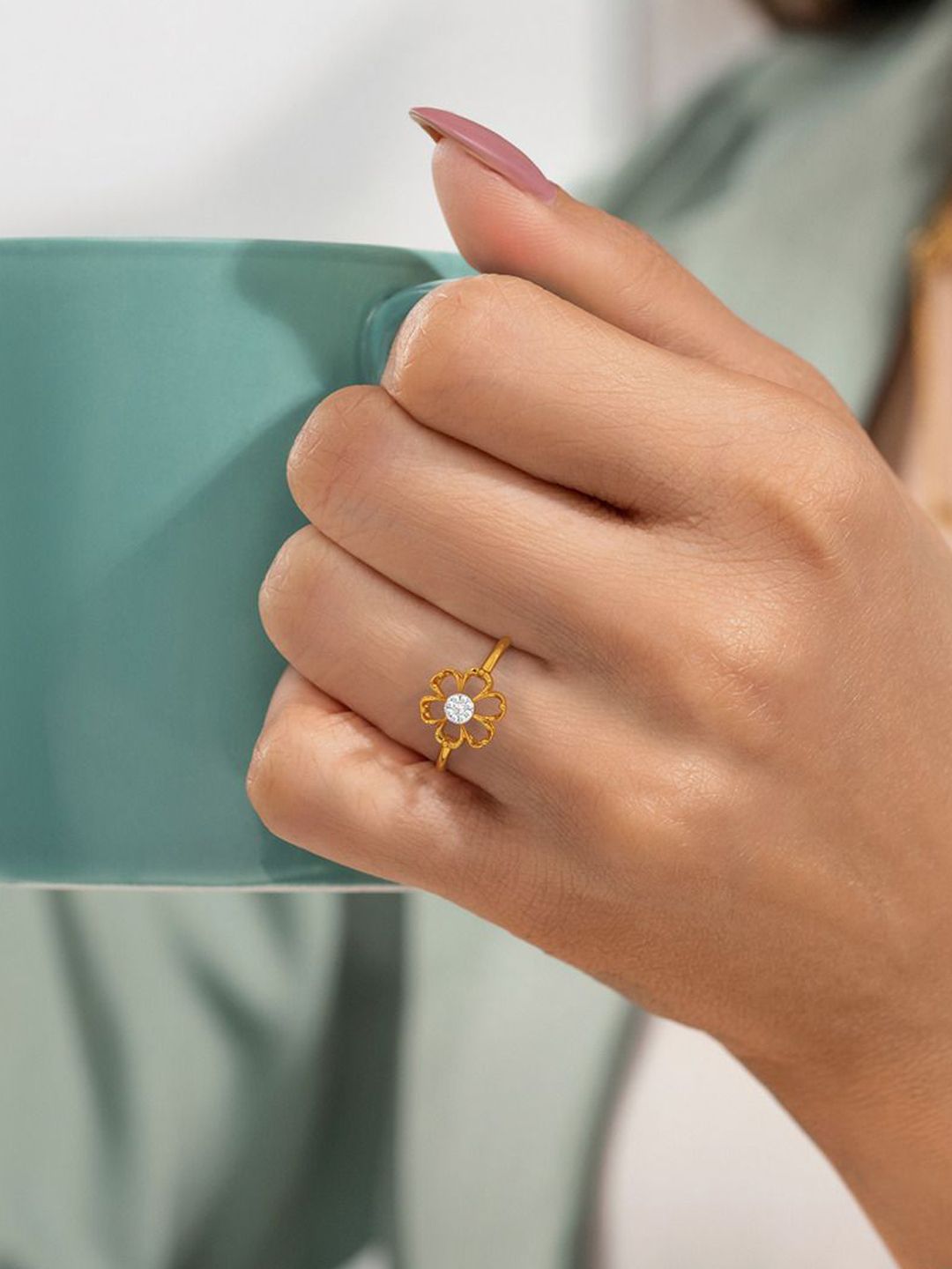 KISNA DIAMOND AND GOLD JEWELLERY 14KT Finger Ring Diamond 0.03g-picture-42