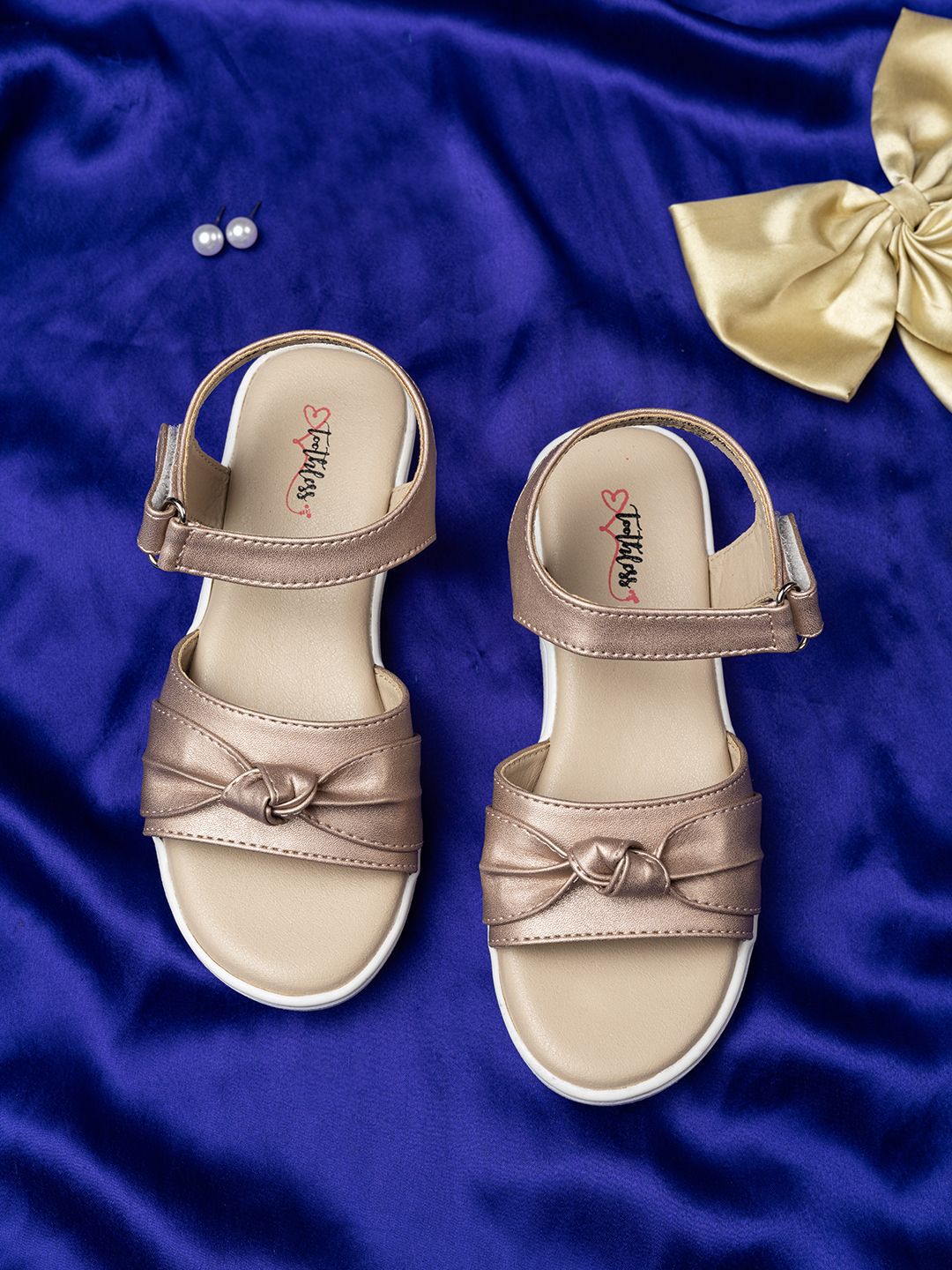toothless Girls Open Toe Flats with Bows-picture-22