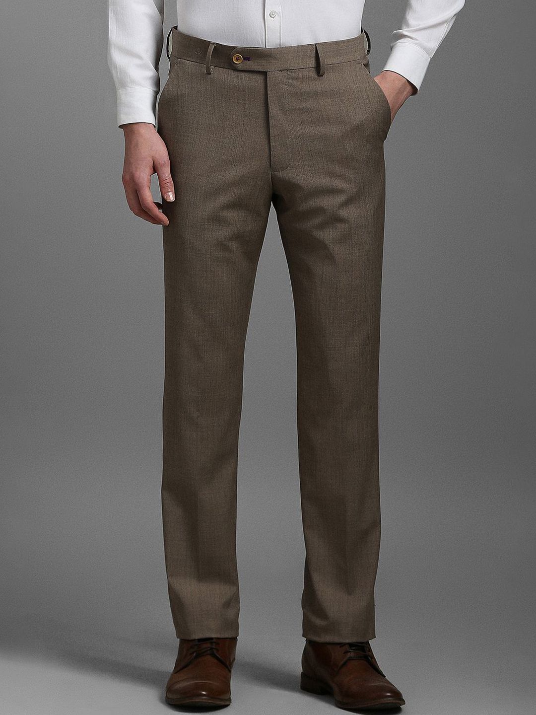 Luxure by Louis Philippe Men Slim Fit Mid-Rise Formal Trousers-picture-22
