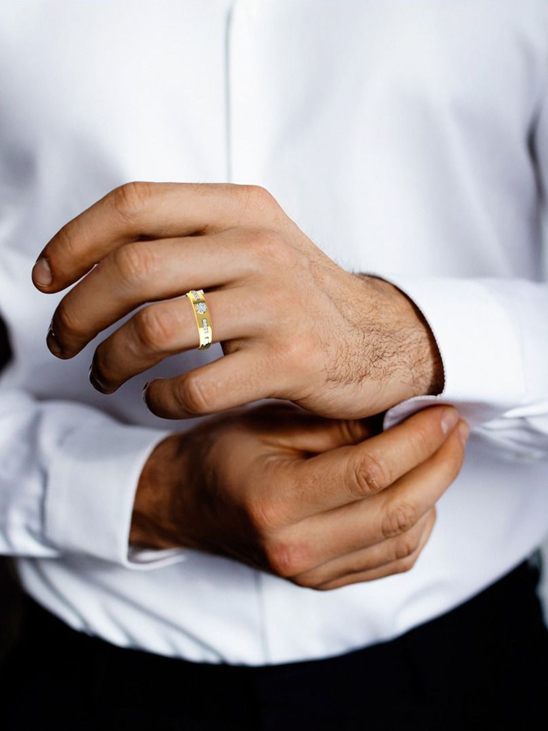 KISNA DIAMOND AND GOLD JEWELLERY Men 18KT Diamond Finger Ring-image-1