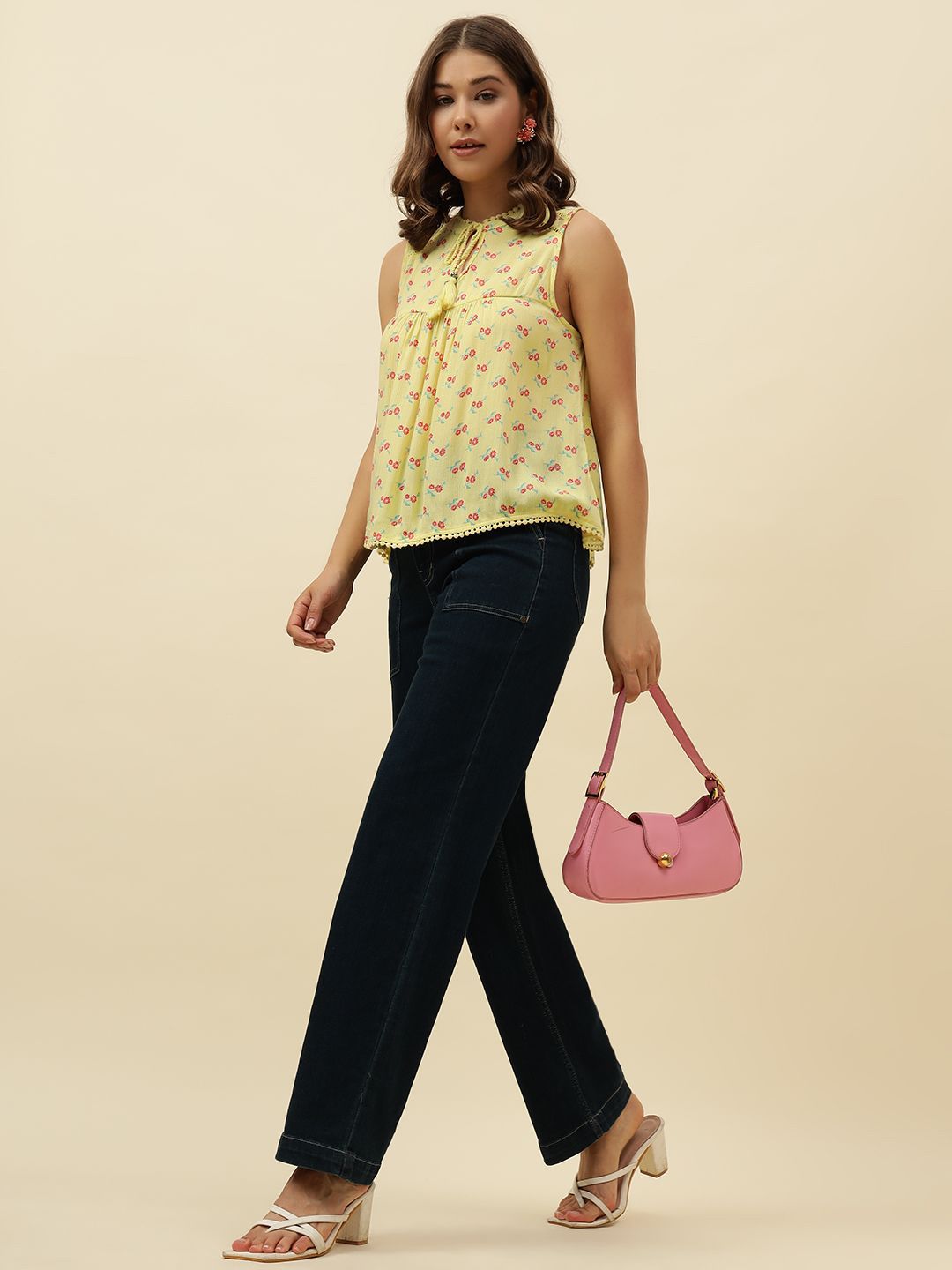 Beatnik Women Self Design Floral Printed Cotton  Tie-Ups A-LineTop-picture-22