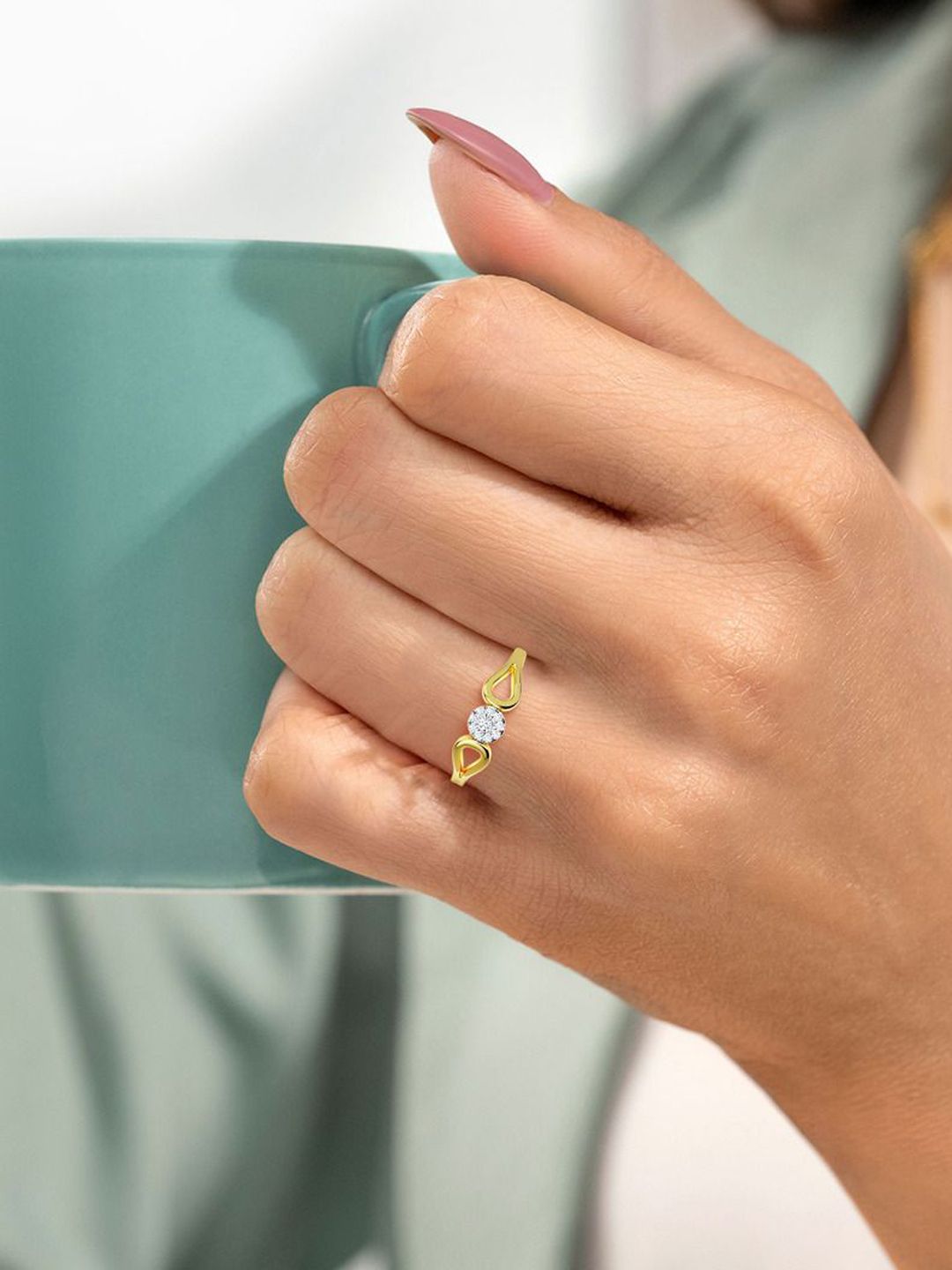 KISNA DIAMOND AND GOLD JEWELLERY Women 14KT Finger Ring Diamond 0.08g-image-46