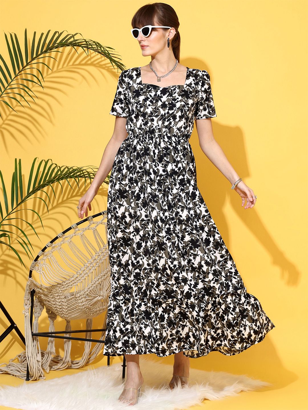 SHEETAL Associates Women Floral Print Fit & Flare Maxi Dress-picture-29