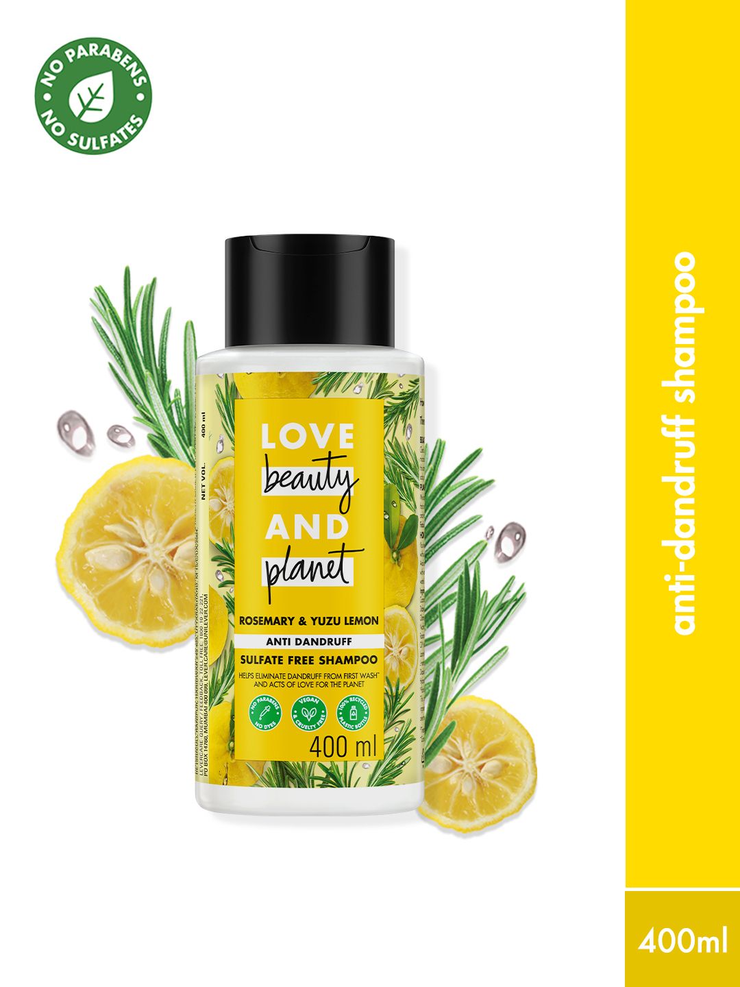 Love Beauty & Planet Rosemary & Yuzu Lemon Anti-Dandruff Shampoo - 400ml-image-38